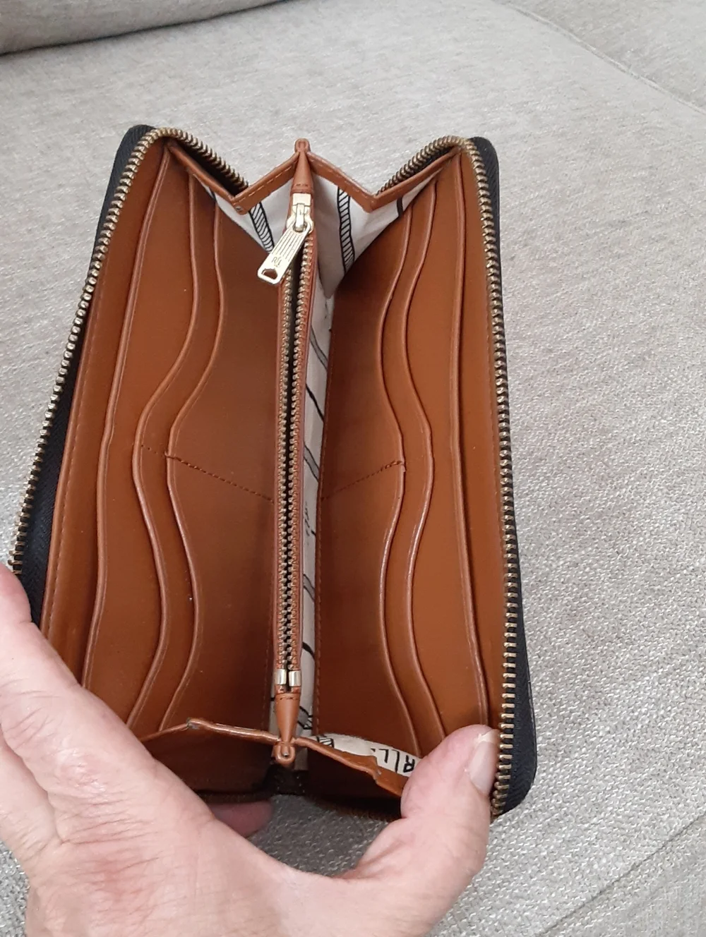 Lauren Ralph Lauren Black Printed Leather Wallet